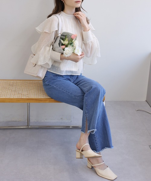 one after another NICE CLAUP（ワンアフターアナザーナイスクラップ）の「【TVで紹介】前後2wayリボンブラウス（シャツ/ブラウス・レディース・ブラック系その他/アイボリー/イエロー系その他/ブルー系その他・FREE）」の7枚目の写真