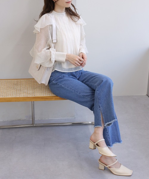 one after another NICE CLAUP（ワンアフターアナザーナイスクラップ）の「【TVで紹介】前後2wayリボンブラウス（シャツ/ブラウス・レディース・ブラック系その他/アイボリー/イエロー系その他/ブルー系その他・FREE）」の8枚目の写真