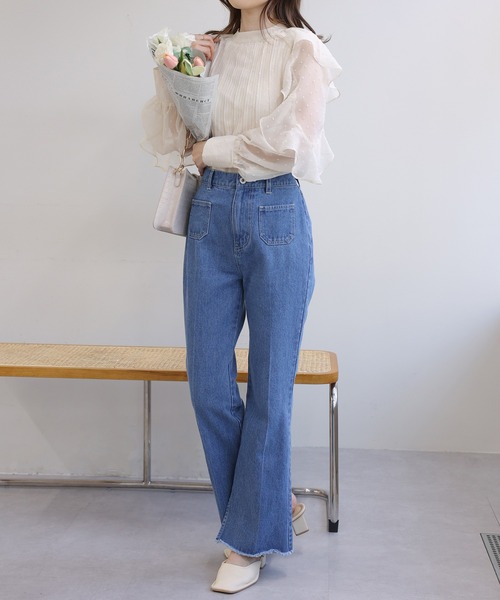 one after another NICE CLAUP（ワンアフターアナザーナイスクラップ）の「【TVで紹介】前後2wayリボンブラウス（シャツ/ブラウス・レディース・ブラック系その他/アイボリー/イエロー系その他/ブルー系その他・FREE）」の6枚目の写真