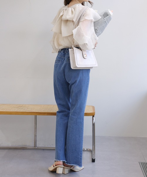 one after another NICE CLAUP（ワンアフターアナザーナイスクラップ）の「【TVで紹介】前後2wayリボンブラウス（シャツ/ブラウス・レディース・ブラック系その他/アイボリー/イエロー系その他/ブルー系その他・FREE）」の11枚目の写真