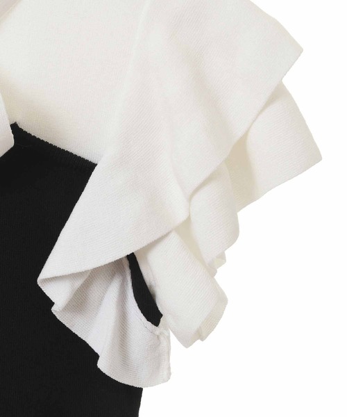 31 Sons de mode（トランテアン　ソン　ドゥ　モード）の「ベア切替フレアニットワンピース（ワンピース・レディース・ラベンダー/ブラック・36）」の15枚目の写真