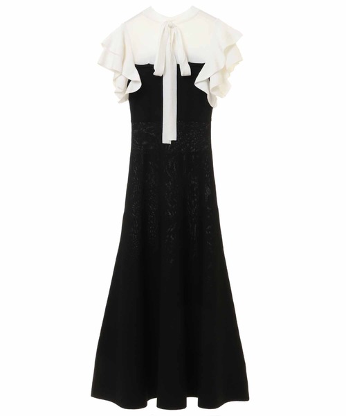 31 Sons de mode（トランテアン　ソン　ドゥ　モード）の「ベア切替フレアニットワンピース（ワンピース・レディース・ラベンダー/ブラック・36）」の8枚目の写真