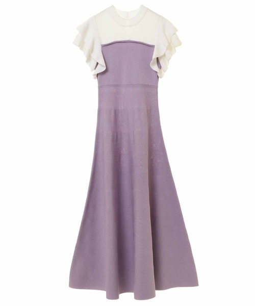 31 Sons de mode（トランテアン　ソン　ドゥ　モード）の「ベア切替フレアニットワンピース（ワンピース・レディース・ラベンダー/ブラック・36）」の13枚目の写真