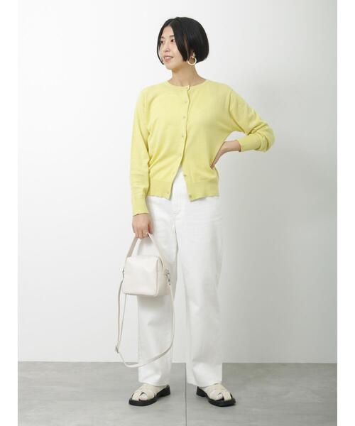 Lugnoncure（ルノンキュール）の「強撚コットンクルーカーディガン（カーディガン/ボレロ・レディース・オフホワイト/イエロー/ブルー/ブラック・ﾌﾘ-）」の21枚目の写真