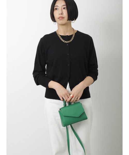 Lugnoncure（ルノンキュール）の「強撚コットンクルーカーディガン（カーディガン/ボレロ・レディース・オフホワイト/イエロー/ブルー/ブラック・ﾌﾘ-）」の2枚目の写真