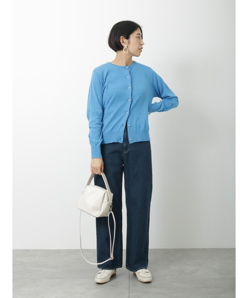 Lugnoncure（ルノンキュール）の「強撚コットンクルーカーディガン（カーディガン/ボレロ・レディース・オフホワイト/イエロー/ブルー/ブラック・ﾌﾘ-）」の17枚目の写真