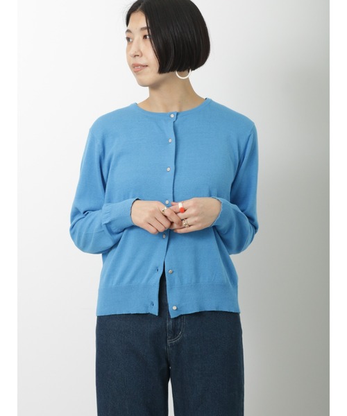 Lugnoncure（ルノンキュール）の「強撚コットンクルーカーディガン（カーディガン/ボレロ・レディース・オフホワイト/イエロー/ブルー/ブラック・ﾌﾘ-）」の16枚目の写真