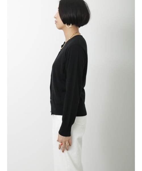 Lugnoncure（ルノンキュール）の「強撚コットンクルーカーディガン（カーディガン/ボレロ・レディース・オフホワイト/イエロー/ブルー/ブラック・ﾌﾘ-）」の11枚目の写真