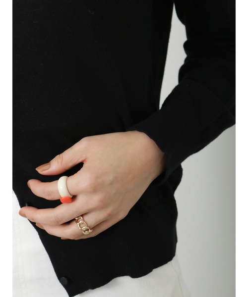 Lugnoncure（ルノンキュール）の「強撚コットンクルーカーディガン（カーディガン/ボレロ・レディース・オフホワイト/イエロー/ブルー/ブラック・ﾌﾘ-）」の7枚目の写真