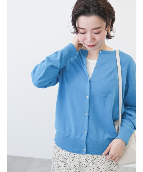 Lugnoncure（ルノンキュール）の「強撚コットンクルーカーディガン（カーディガン/ボレロ・レディース・オフホワイト/イエロー/ブルー/ブラック・ﾌﾘ-）」の20枚目の写真