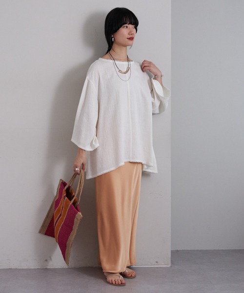 SHENERY（シーナリー）の「フリンジシアーオーバーチュニック（シャツ/ブラウス・レディース・オフホワイト/ベージュ・FREE）」の12枚目の写真