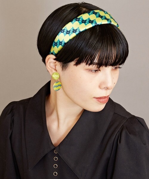 カヤ（カヤ）の「【カヤ】レトロモダン丸イヤリング（イヤリング・レディース・レッド系その他/アニマル/レモンイエロー・FREE）」の4枚目の写真