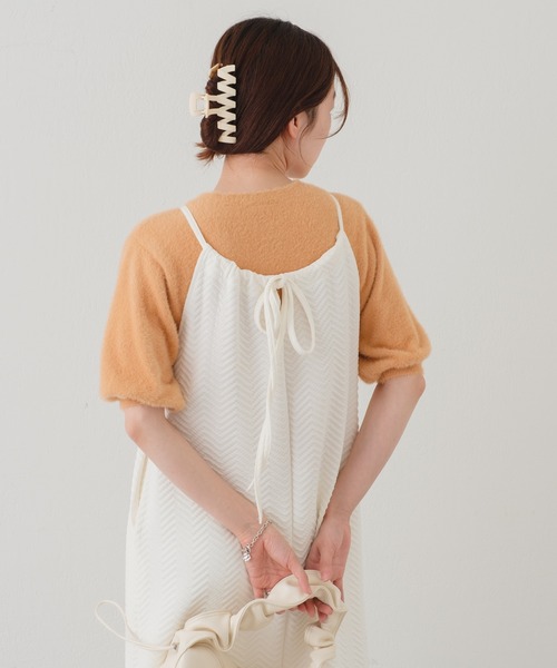 Kastane（カスタネ）の「フェザーパフニット（ニット/セーター・レディース・グリーン/オレンジ/アイボリー・FREE）」の22枚目の写真