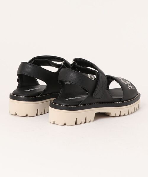 SUPER HAKKA（スーパーハッカ）の「ミニブランツ刺繍スクエアトウサンダル（サンダル・レディース・ベージュ/ブラック・L/M）」の7枚目の写真