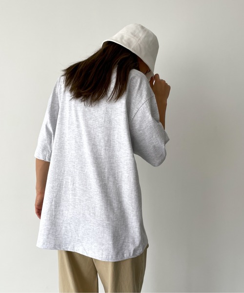 El mar（エルマール）の「El mar(エルマール) "ABCDEFU"プリント半袖Tシャツ（Tシャツ/カットソー・レディース・ブラック/ライトグレー・ONE SIZE）」の6枚目の写真