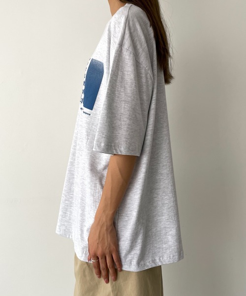 El mar（エルマール）の「El mar(エルマール) "ABCDEFU"プリント半袖Tシャツ（Tシャツ/カットソー・レディース・ブラック/ライトグレー・ONE SIZE）」の9枚目の写真