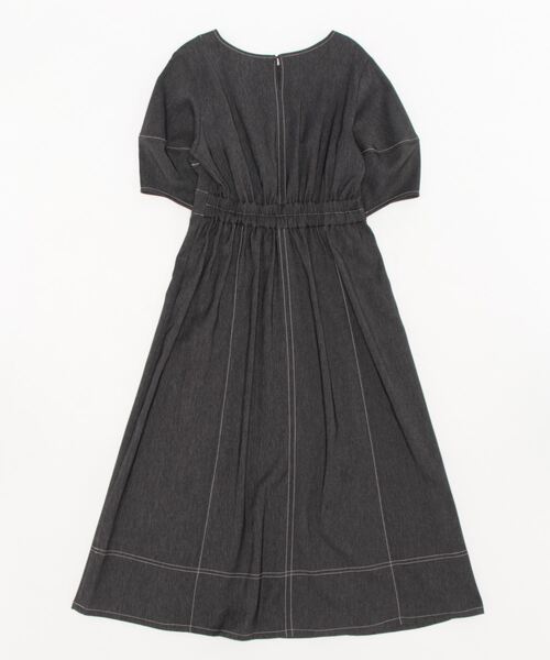 MISCH MASCH（ミッシュマッシュ）の「キーネックポリデニムワンピース（ワンピース・レディース・ブラック/ブルー・MEDIUM）」の10枚目の写真