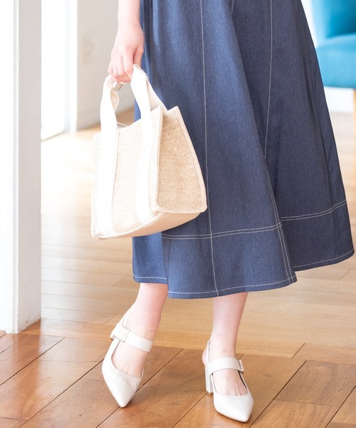 MISCH MASCH（ミッシュマッシュ）の「キーネックポリデニムワンピース（ワンピース・レディース・ブラック/ブルー・MEDIUM）」の12枚目の写真