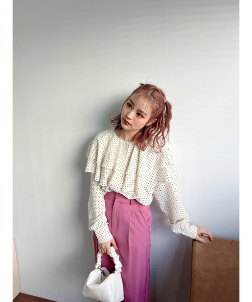 JUMELLE（ジュメロ）の「ケープカラードットブラウス（シャツ/ブラウス・レディース・アイボリー/ブラック・FREE）」の21枚目の写真