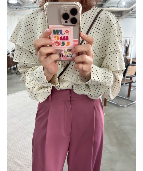 JUMELLE（ジュメロ）の「ケープカラードットブラウス（シャツ/ブラウス・レディース・アイボリー/ブラック・FREE）」の16枚目の写真