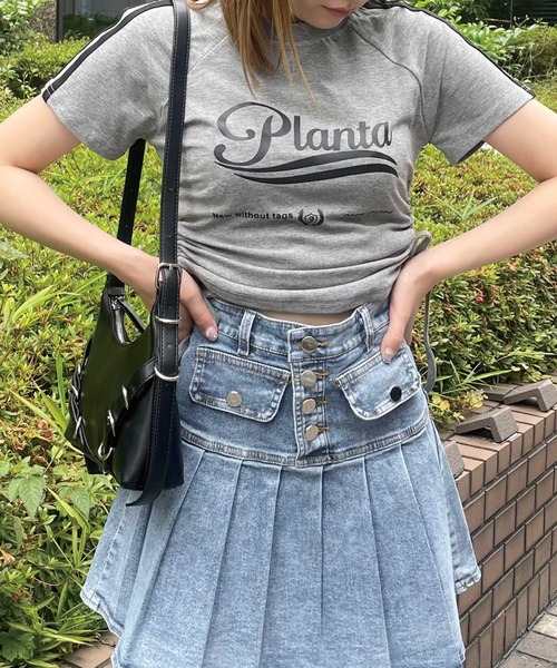 SPIGA（スピーガ）の「ｻｲﾄﾞｼｬｰﾘﾝｸﾞﾗｲﾝﾛｺﾞTｼｬﾂ（Tシャツ/カットソー・レディース・ホワイト/グレー/ブラック・FREE）」の5枚目の写真