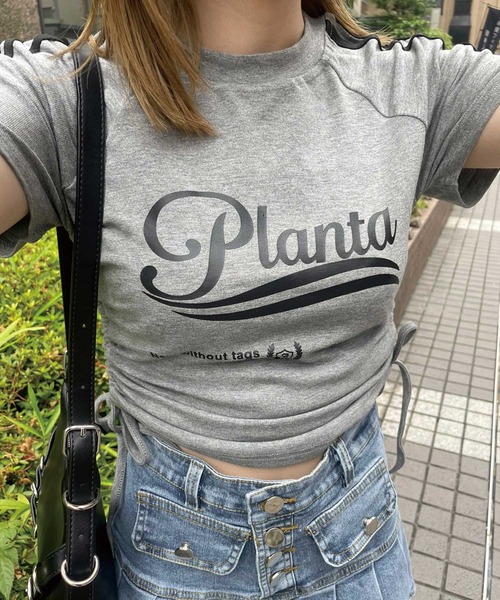 SPIGA（スピーガ）の「ｻｲﾄﾞｼｬｰﾘﾝｸﾞﾗｲﾝﾛｺﾞTｼｬﾂ（Tシャツ/カットソー・レディース・ホワイト/グレー/ブラック・FREE）」の6枚目の写真