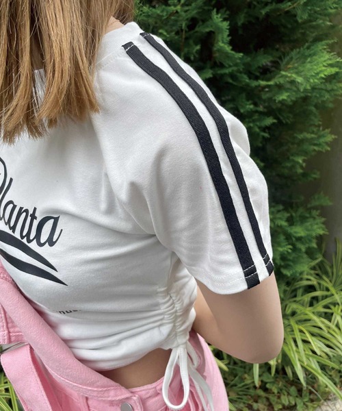 SPIGA（スピーガ）の「ｻｲﾄﾞｼｬｰﾘﾝｸﾞﾗｲﾝﾛｺﾞTｼｬﾂ（Tシャツ/カットソー・レディース・ホワイト/グレー/ブラック・FREE）」の18枚目の写真