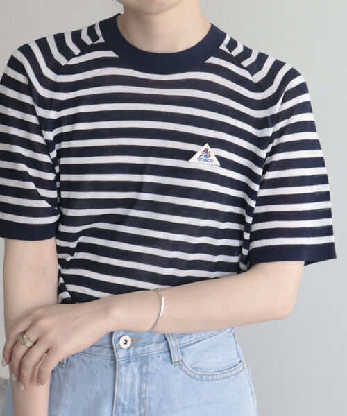 GEVACO（ゲバコ）の「【GEVACO/ゲバコ】ボーダーニットT（Tシャツ/カットソー・レディース・ブルー系その他/ネイビー系1/ブラック系その他・38）」の3枚目の写真