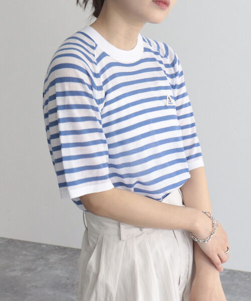 GEVACO（ゲバコ）の「【GEVACO/ゲバコ】ボーダーニットT（Tシャツ/カットソー・レディース・ブルー系その他/ネイビー系1/ブラック系その他・38）」の5枚目の写真