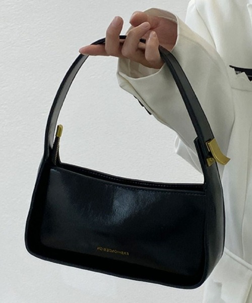 Silly（シリー）の「レザーライクスクエアワンショルダーバッグ（ハンドバッグ・レディース・ブラウン/ホワイト/ブラック・FREE）」の2枚目の写真