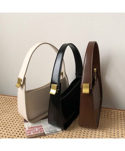 Silly（シリー）の「レザーライクスクエアワンショルダーバッグ（ハンドバッグ・レディース・ブラウン/ホワイト/ブラック・FREE）」の8枚目の写真