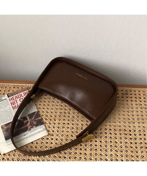 Silly（シリー）の「レザーライクスクエアワンショルダーバッグ（ハンドバッグ・レディース・ブラウン/ホワイト/ブラック・FREE）」の6枚目の写真