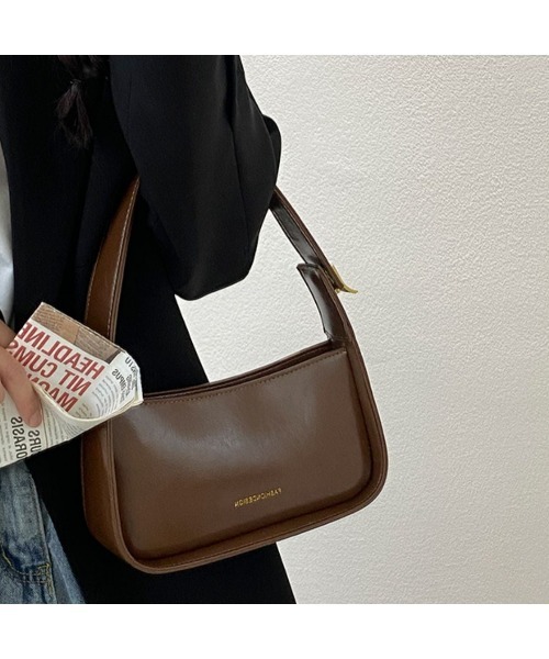 Silly（シリー）の「レザーライクスクエアワンショルダーバッグ（ハンドバッグ・レディース・ブラウン/ホワイト/ブラック・FREE）」の7枚目の写真