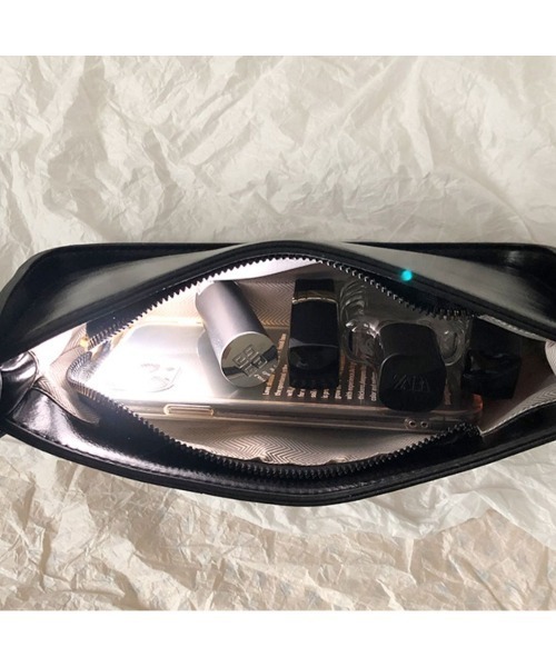 Silly（シリー）の「レザーライクスクエアワンショルダーバッグ（ハンドバッグ・レディース・ブラウン/ホワイト/ブラック・FREE）」の5枚目の写真