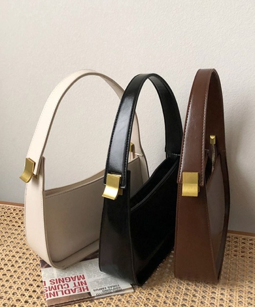 Silly（シリー）の「レザーライクスクエアワンショルダーバッグ（ハンドバッグ・レディース・ブラウン/ホワイト/ブラック・FREE）」の16枚目の写真