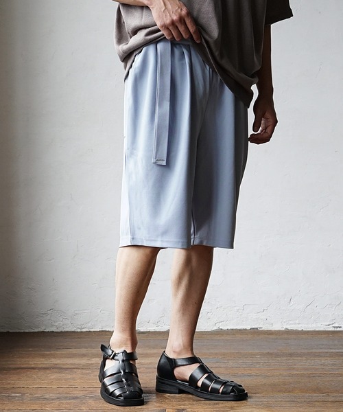 MinoriTY(マイノリティ)の「【MinoriTY】ベルト付きワイドハーフパンツ ショートパンツ ショーツ メンズ 無地 秋服 夏服(その他パンツ・メンズ・ライトグレー/ブラック/ブルー/パープル・M/L)」の17枚目の写真