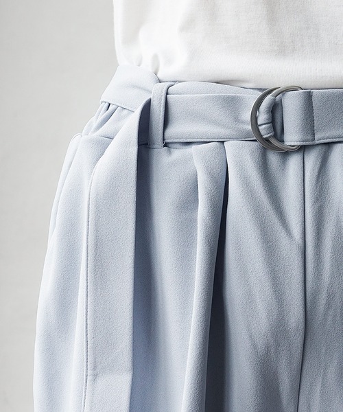 MinoriTY(マイノリティ)の「【MinoriTY】ベルト付きワイドハーフパンツ ショートパンツ ショーツ メンズ 無地 秋服 夏服(その他パンツ・メンズ・ライトグレー/ブラック/ブルー/パープル・M/L)」の13枚目の写真