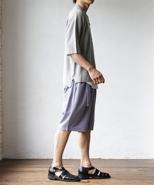 MinoriTY(マイノリティ)の「【MinoriTY】ベルト付きワイドハーフパンツ ショートパンツ ショーツ メンズ 無地 秋服 夏服(その他パンツ・メンズ・ライトグレー/ブラック/ブルー/パープル・M/L)」の5枚目の写真