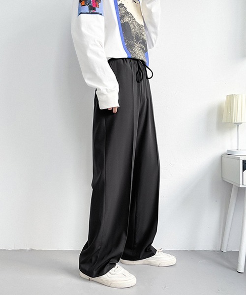 Ressaca(レサーカ)の「センタープレスワイドストレートシルエット スラックスイージーパンツ(スラックス・メンズ・ライトグレー/ブラック/ブルー/チャコールグレー・S/M/L/XL)」の6枚目の写真