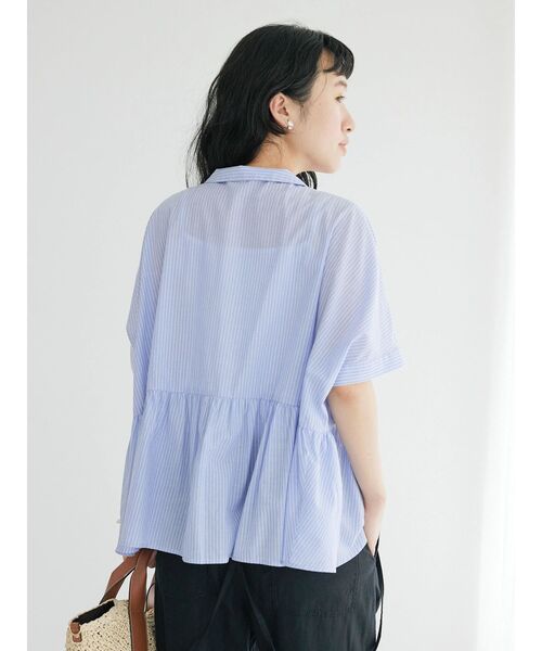 CRAFT STANDARD BOUTIQUE(クラフトスタンダードブティック)の「ペプラムブラウス(シャツ/ブラウス・レディース・サックスブルー/ブルー系その他6/オフホワイト・FREE)」の19枚目の写真