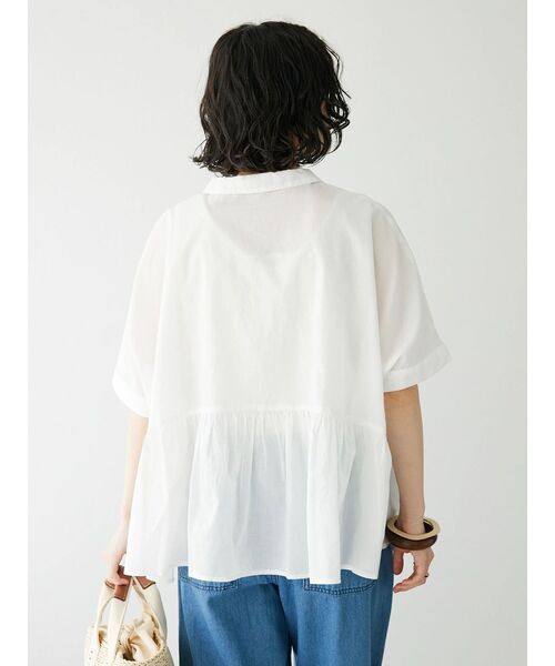 CRAFT STANDARD BOUTIQUE(クラフトスタンダードブティック)の「ペプラムブラウス(シャツ/ブラウス・レディース・サックスブルー/ブルー系その他6/オフホワイト・FREE)」の10枚目の写真