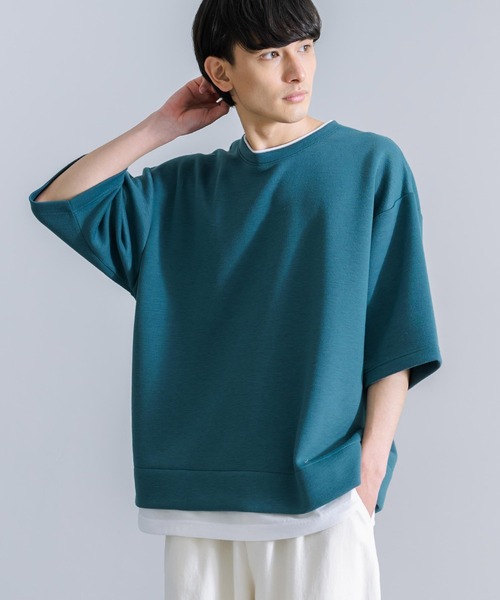 Rocky Monroe（ロッキーモンロー）の「オーバーサイズ フェイクレイヤード 半袖Tシャツ（Tシャツ/カットソー・メンズ・ブルー/ターコイズブルー/オフホワイト/ブラック/グリーン/ライトグレー・M/L）」の5枚目の写真