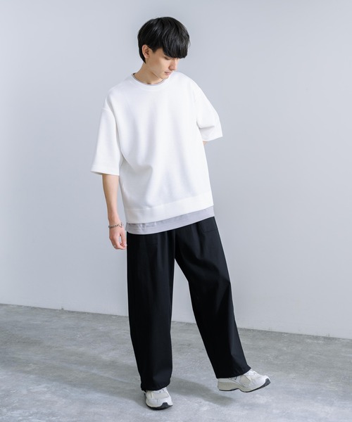 Rocky Monroe（ロッキーモンロー）の「オーバーサイズ フェイクレイヤード 半袖Tシャツ（Tシャツ/カットソー・メンズ・ブルー/ターコイズブルー/オフホワイト/ブラック/グリーン/ライトグレー・M/L）」の7枚目の写真