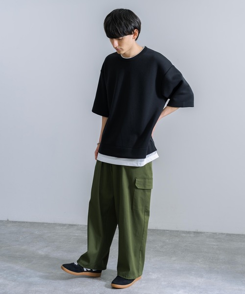 Rocky Monroe（ロッキーモンロー）の「オーバーサイズ フェイクレイヤード 半袖Tシャツ（Tシャツ/カットソー・メンズ・ブルー/ターコイズブルー/オフホワイト/ブラック/グリーン/ライトグレー・M/L）」の22枚目の写真