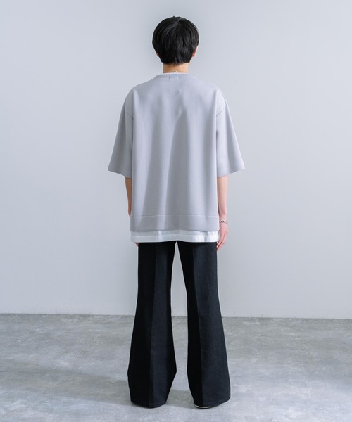 Rocky Monroe（ロッキーモンロー）の「オーバーサイズ フェイクレイヤード 半袖Tシャツ（Tシャツ/カットソー・メンズ・ブルー/ターコイズブルー/オフホワイト/ブラック/グリーン/ライトグレー・M/L）」の16枚目の写真