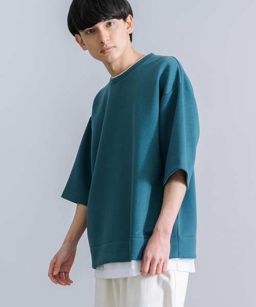 Rocky Monroe（ロッキーモンロー）の「オーバーサイズ フェイクレイヤード 半袖Tシャツ（Tシャツ/カットソー・メンズ・ブルー/ターコイズブルー/オフホワイト/ブラック/グリーン/ライトグレー・M/L）」の8枚目の写真
