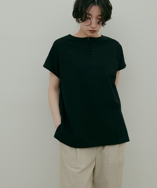 LARUTA(ラルータ)の「【LARUTA】コットンリネンブラウス(シャツ/ブラウス・レディース・ブラック/その他1/ブルー/ライトベージュ・FREE)」の1枚目の写真