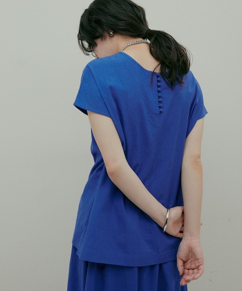 LARUTA(ラルータ)の「【LARUTA】コットンリネンブラウス(シャツ/ブラウス・レディース・ブラック/その他1/ブルー/ライトベージュ・FREE)」の10枚目の写真