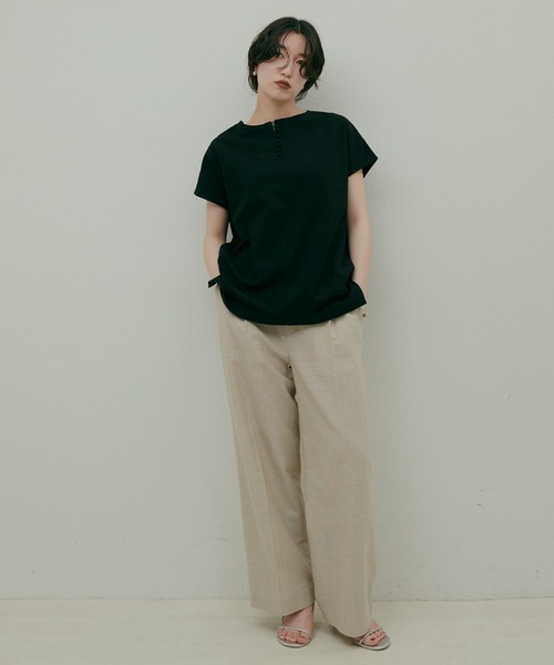 LARUTA(ラルータ)の「【LARUTA】コットンリネンブラウス(シャツ/ブラウス・レディース・ブラック/その他1/ブルー/ライトベージュ・FREE)」の9枚目の写真