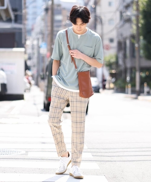 a.v.v(アーヴェヴェ)の「【接触冷感/S-XXL】梨地フェイクレイヤードカットソー(Tシャツ/カットソー・メンズ・ライトグレー/ミント/ブルー/ネイビー/オレンジ・46/48/44/50)」の14枚目の写真